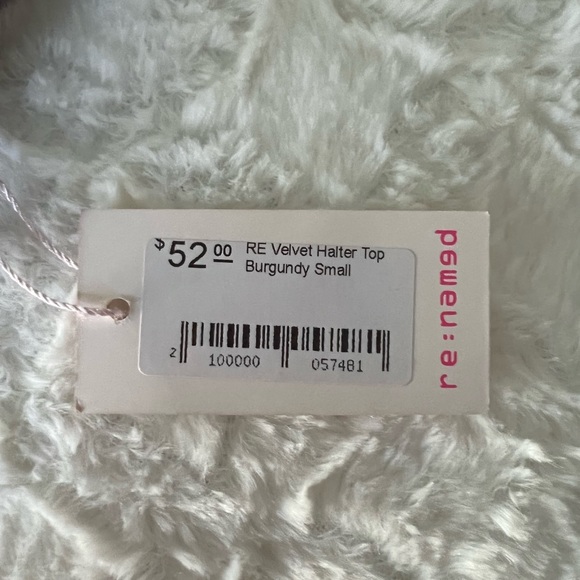 NWT re:named Velvet Halter Top Burgundy ~ small - Picture 10 of 12